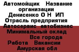 Автомойщик › Название организации ­ Денисенко.О.Н, ИП › Отрасль предприятия ­ Автосервис, автобизнес › Минимальный оклад ­ 50 000 - Все города Работа » Вакансии   . Амурская обл.,Белогорск г.